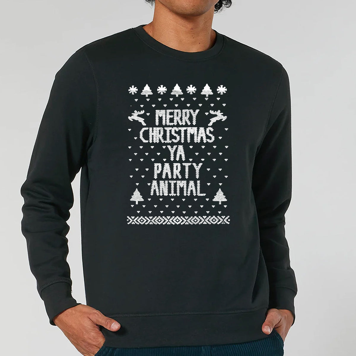 Merry Christmas Party Animal | Vintage Rocker Sweatshirt