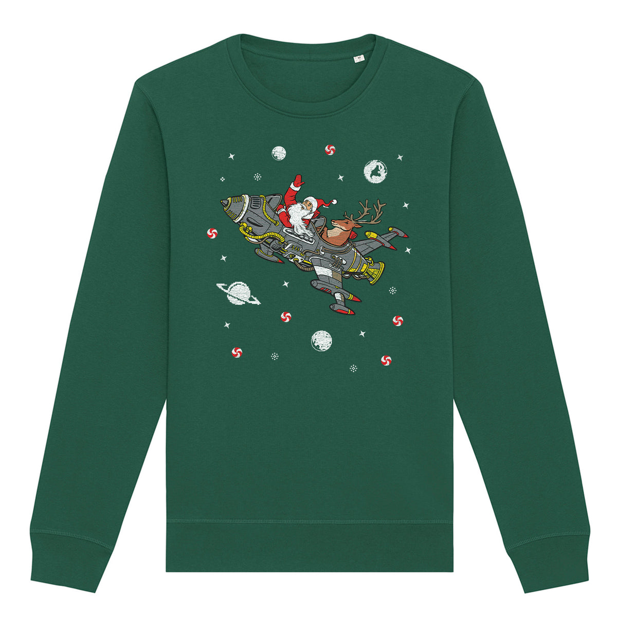 Santa Rocket Christmas | Vintage Rocker Sweatshirt