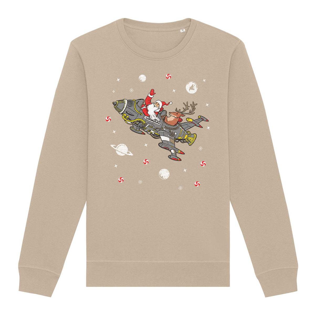 Santa Rocket Christmas | Vintage Rocker Sweatshirt