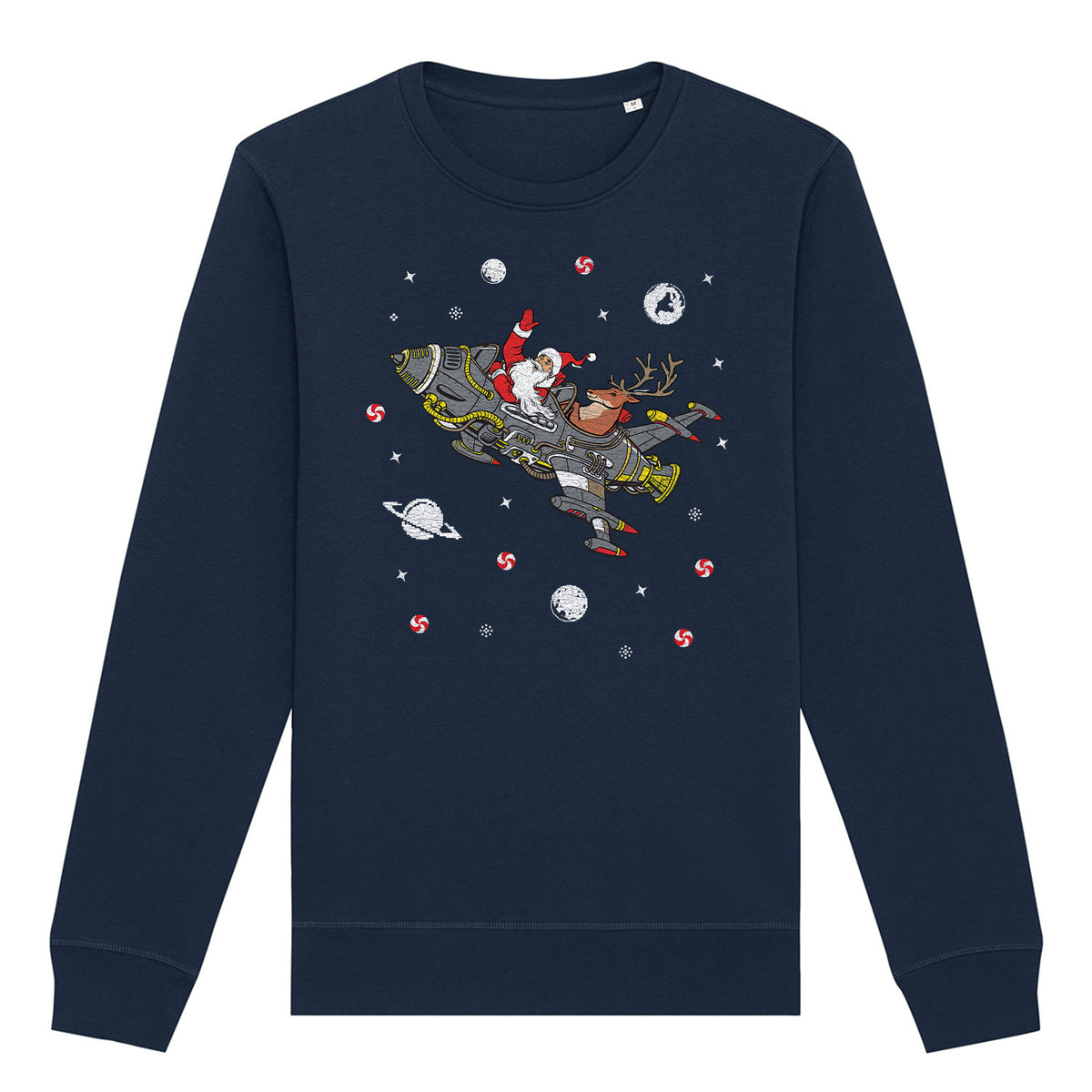 Santa Rocket Christmas | Vintage Rocker Sweatshirt