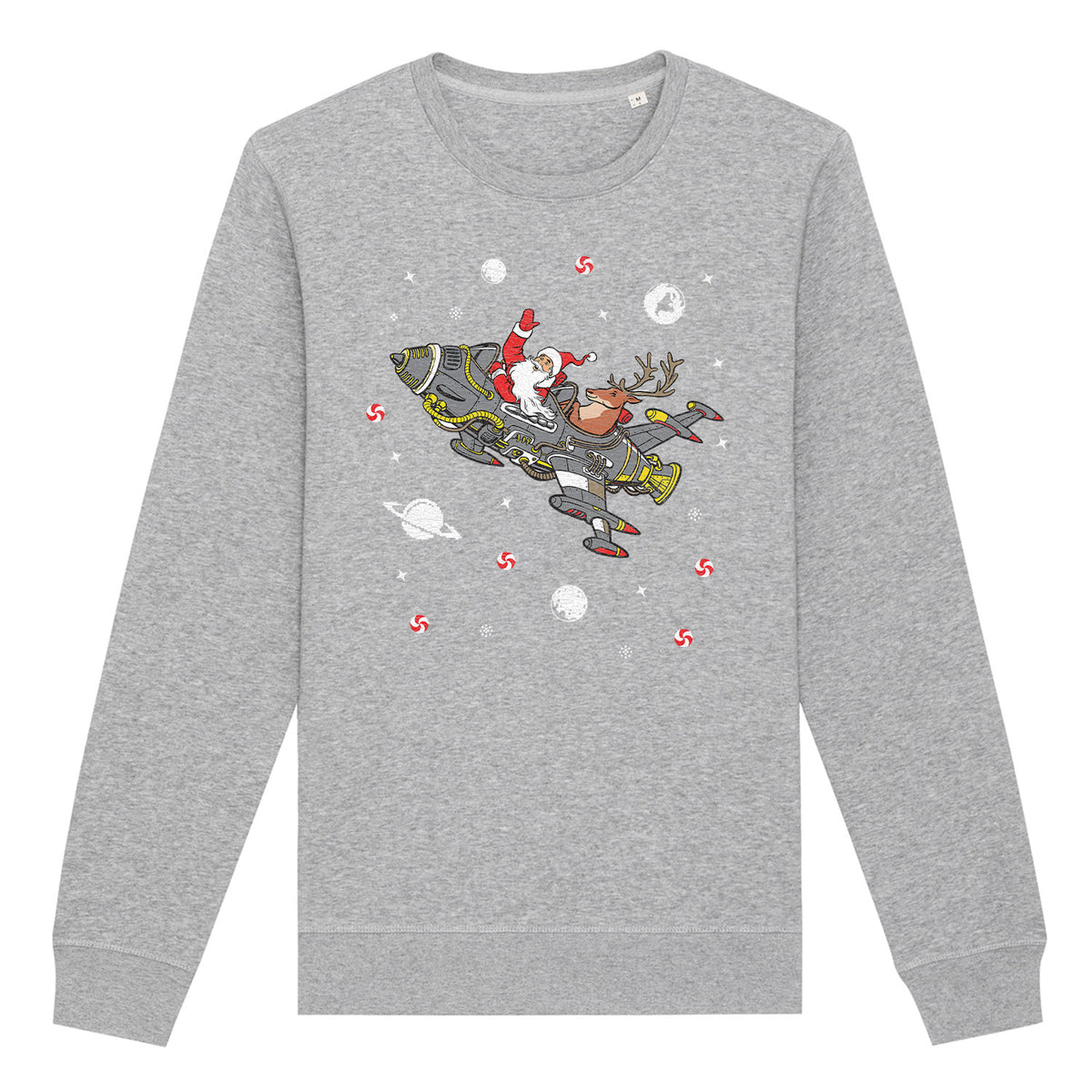 Santa Rocket Christmas | Vintage Rocker Sweatshirt