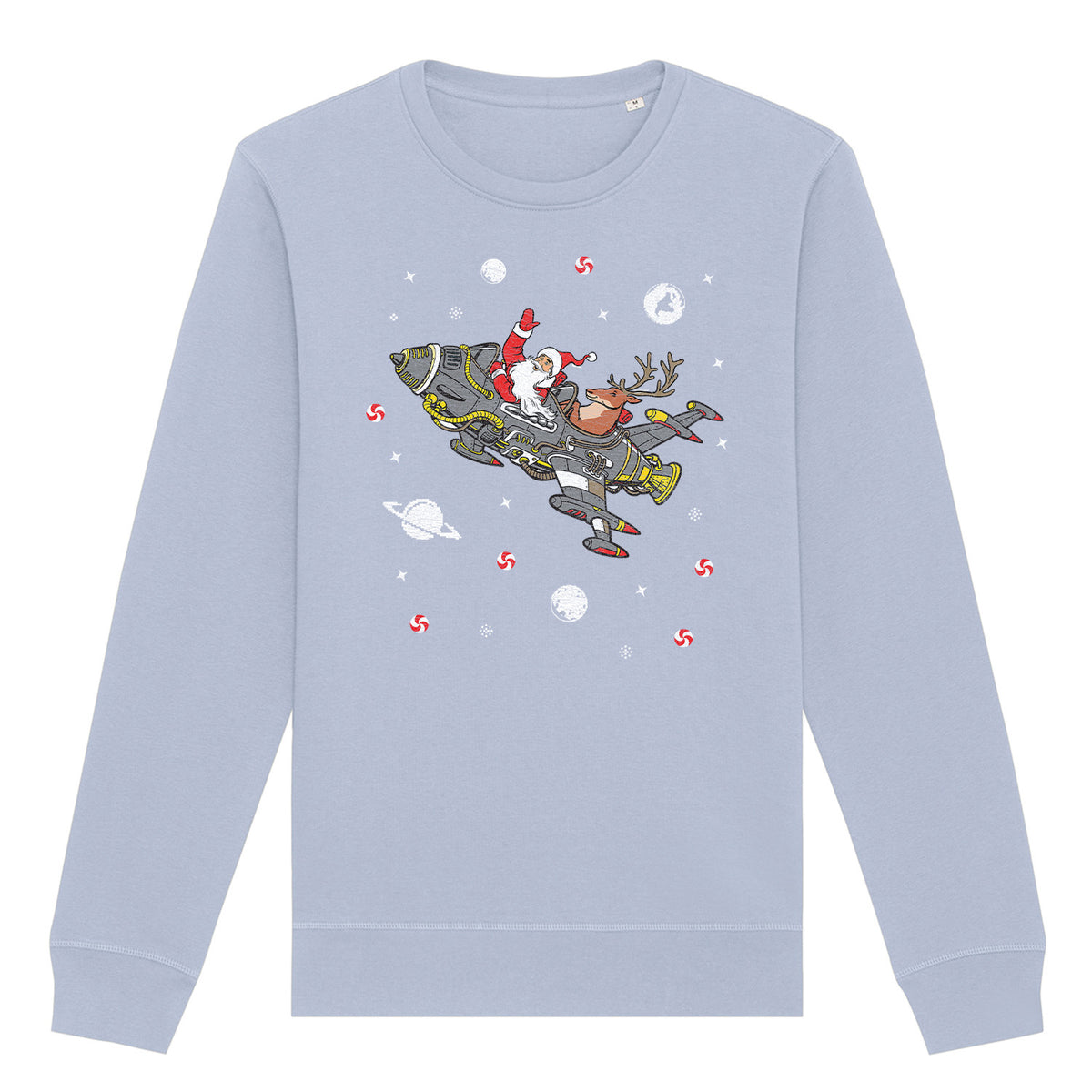 Santa Rocket Christmas | Vintage Rocker Sweatshirt