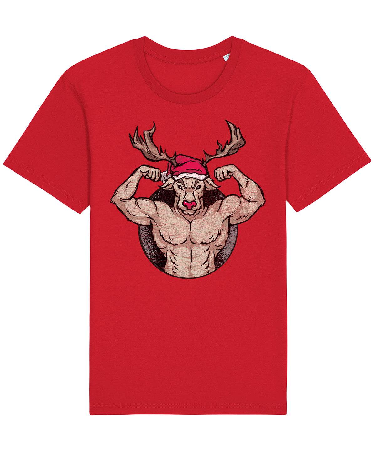 Rudolph Muscles | Vintage Christmas Rocker T-Shirt Chroma Clothing