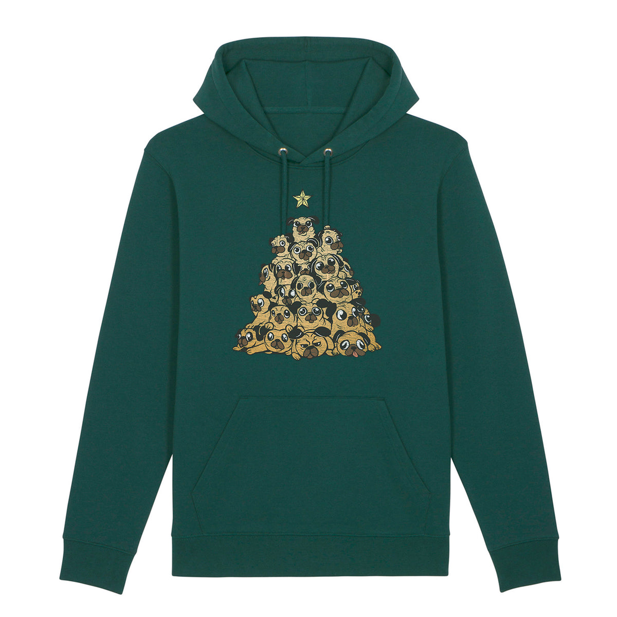 Pug Christmas Tree | Vintage Rocker Hoodie