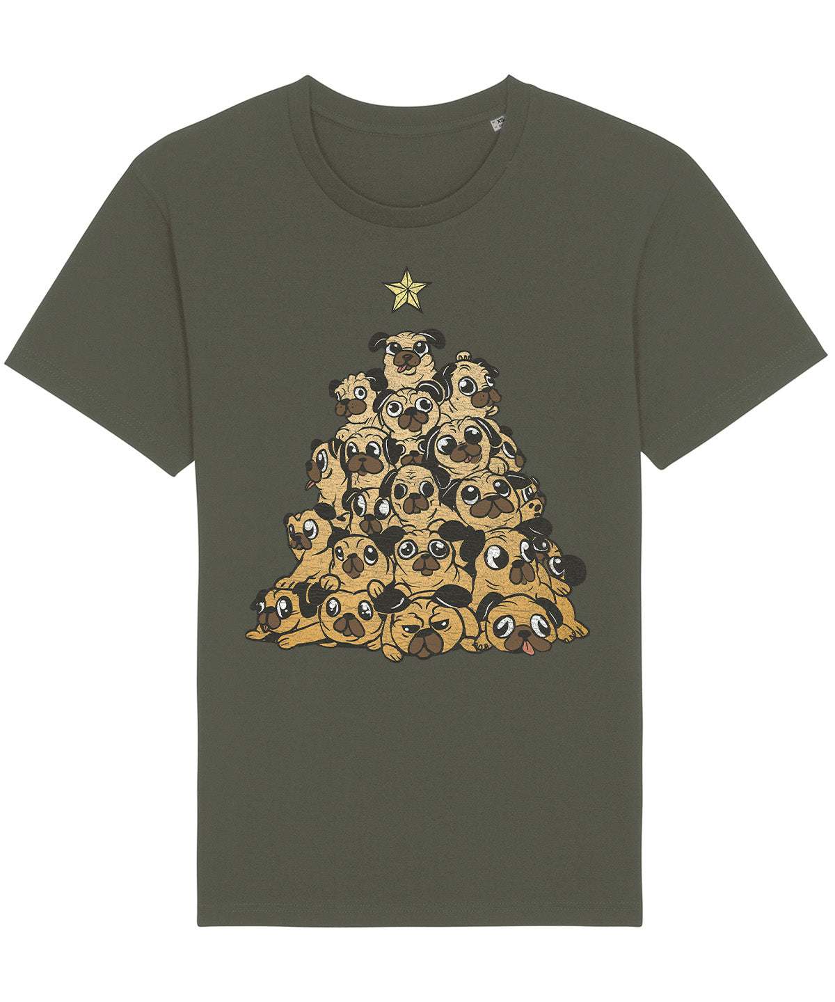 Christmas Tree Pugs | Vintage Christmas Rocker T-Shirt Chroma Clothing