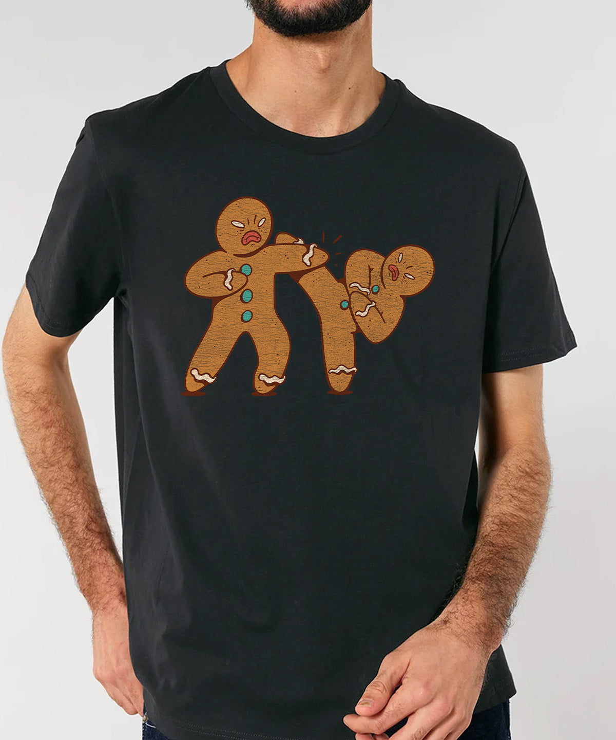 MMA Gingerbread Man | Vintage Christmas Rocker T-Shirt