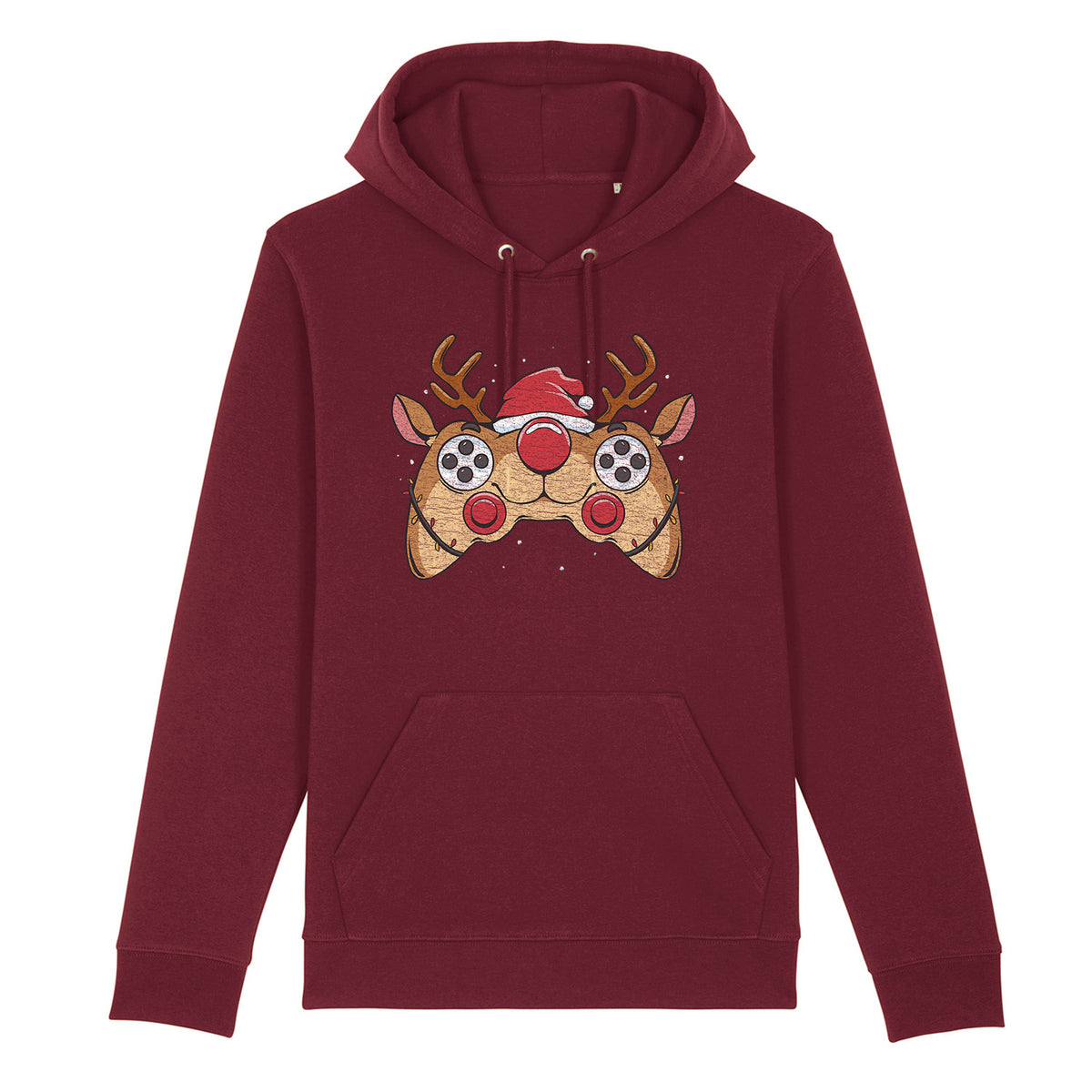 Reindeer Joystick Gamer | Vintage Rocker Hoodie