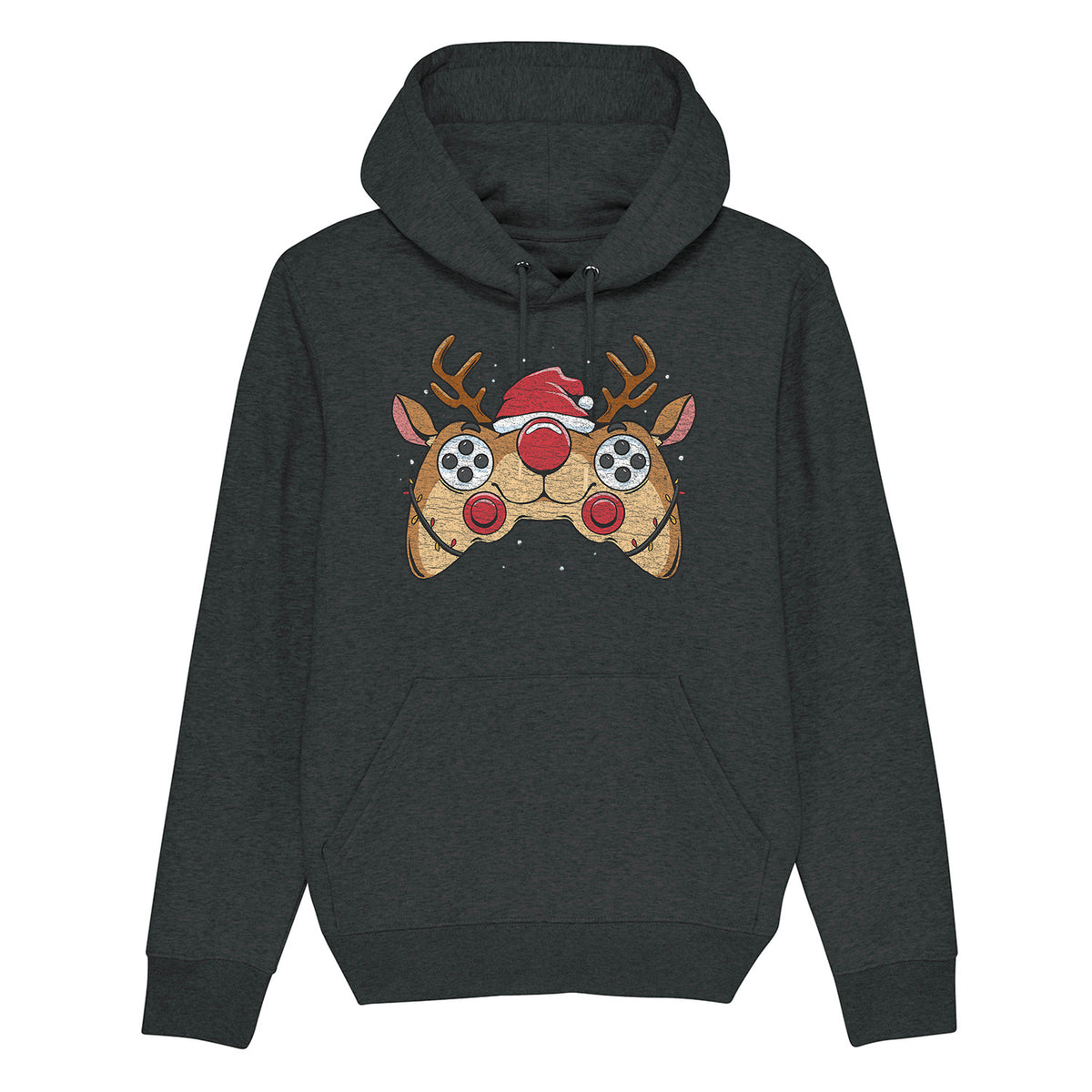 Reindeer Joystick Gamer | Vintage Rocker Hoodie