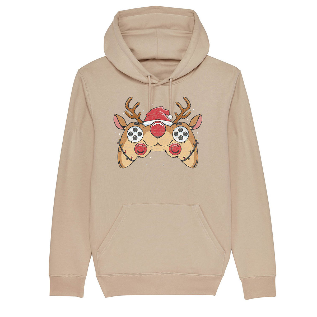 Reindeer Joystick Gamer | Vintage Rocker Hoodie