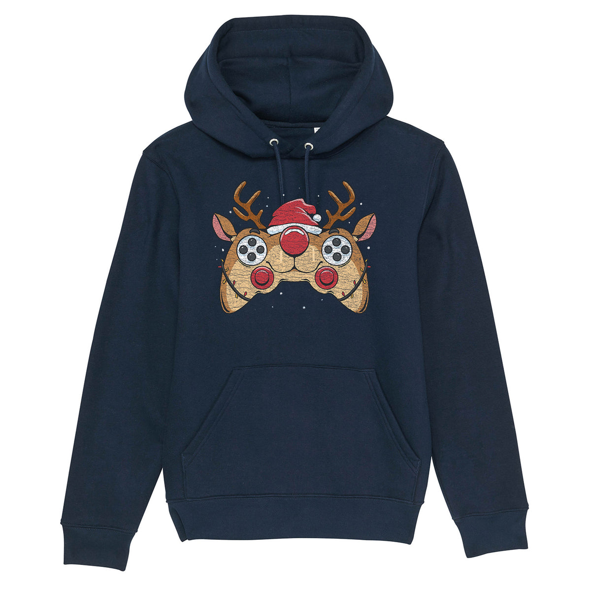 Reindeer Joystick Gamer | Vintage Rocker Hoodie