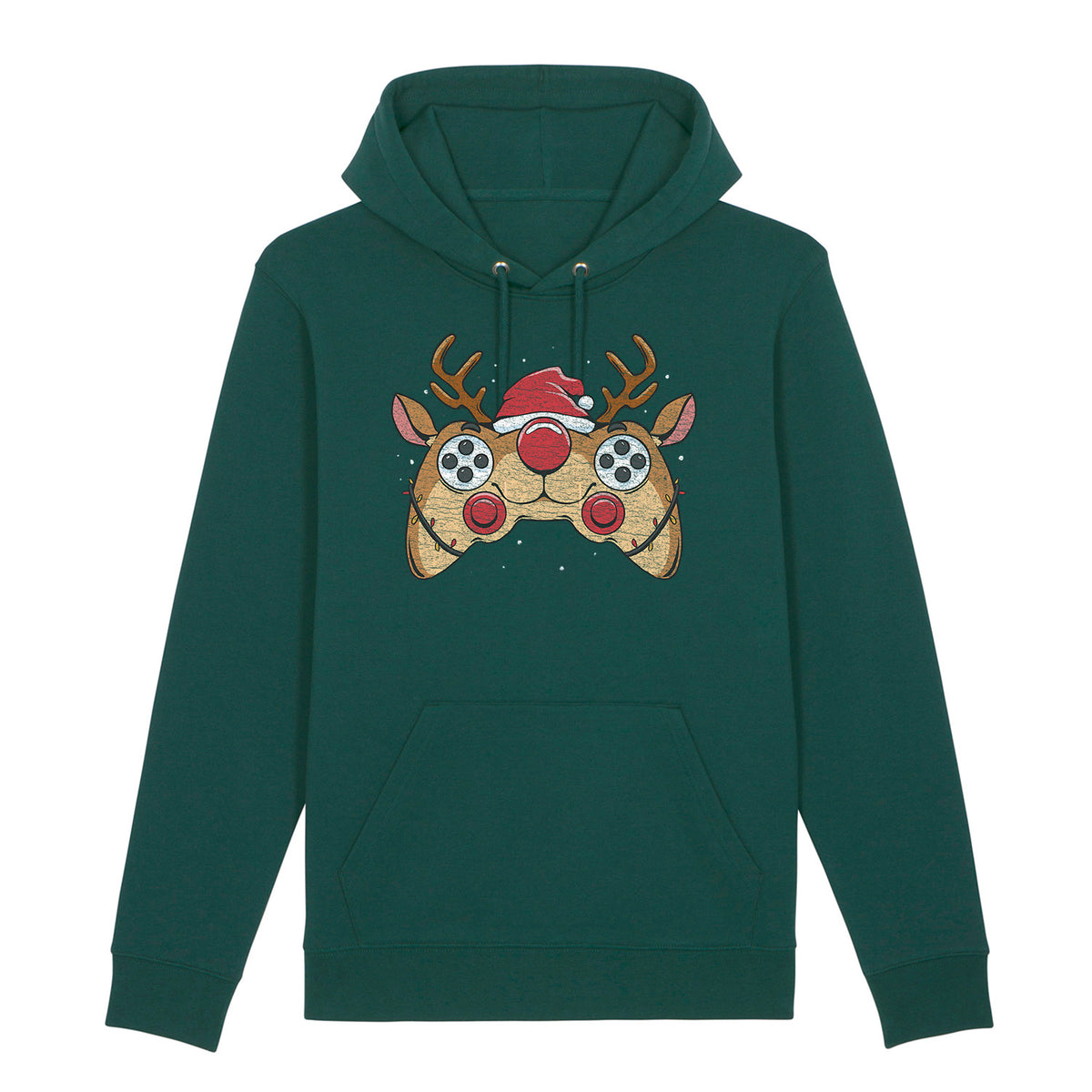 Reindeer Joystick Gamer | Vintage Rocker Hoodie