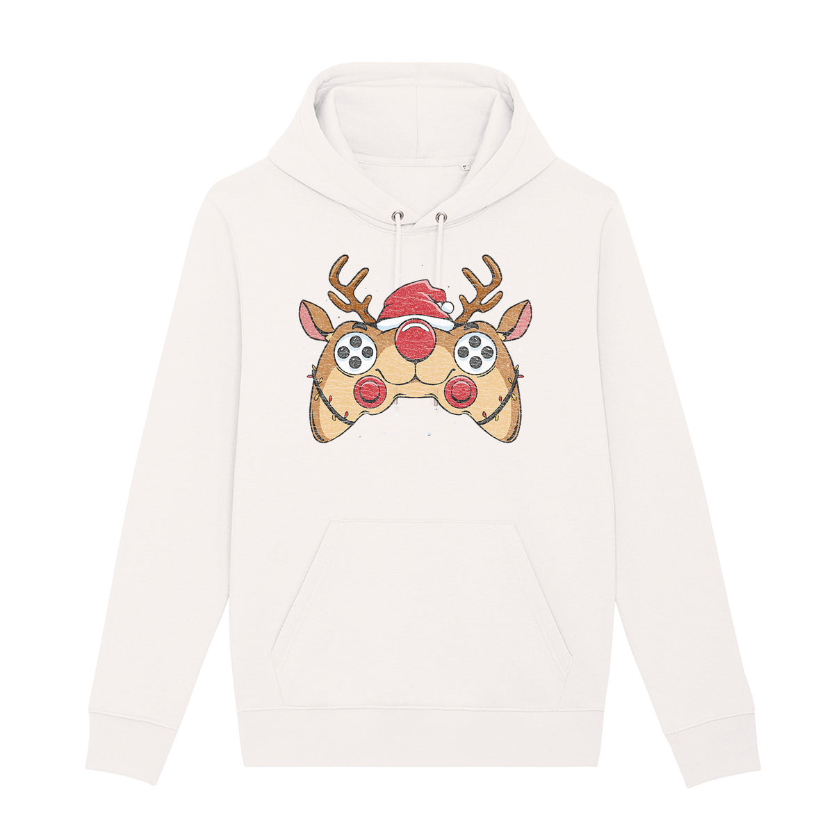 Reindeer Joystick Gamer | Vintage Rocker Hoodie