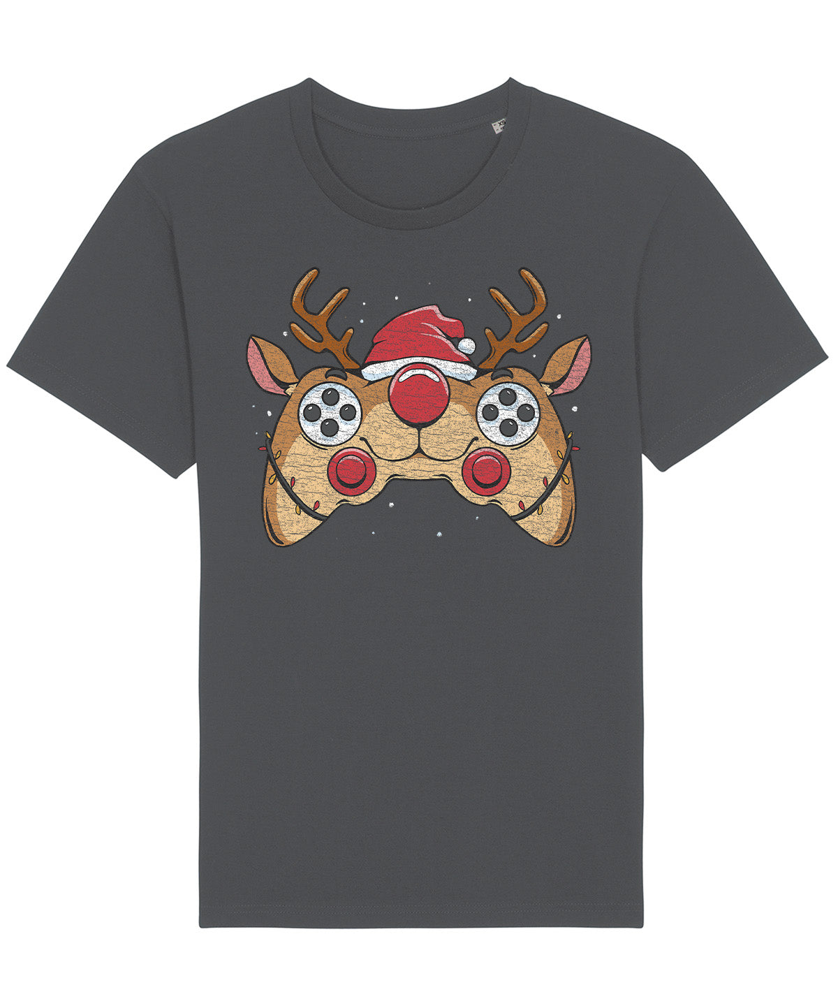 Reindeer Joystick Gamer | Vintage Christmas Rocker T-Shirt