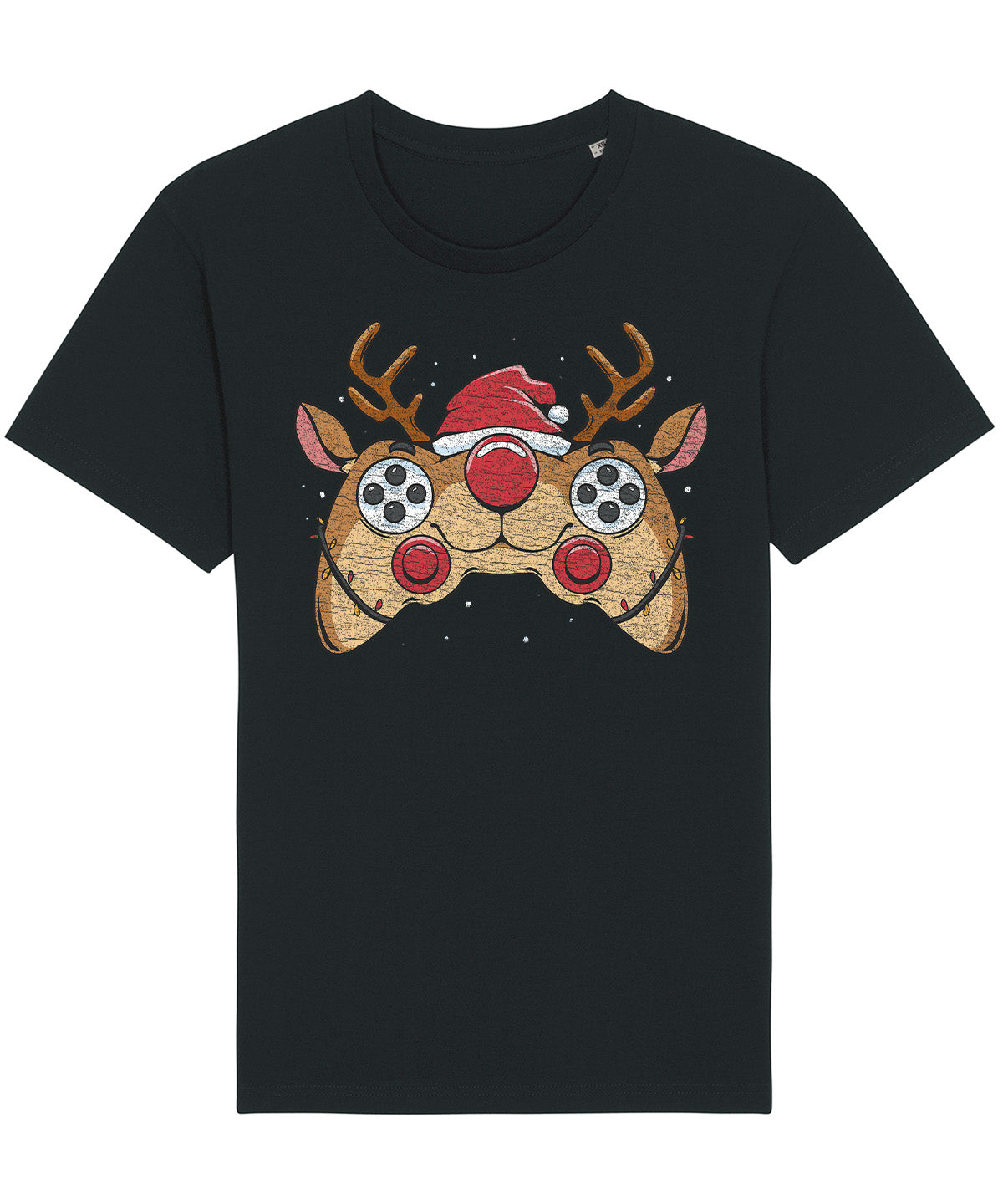 Reindeer Joystick Gamer | Vintage Christmas Rocker T-Shirt