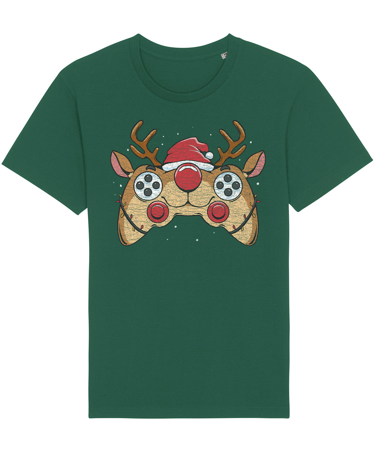 Reindeer Joystick Gamer | Vintage Christmas Rocker T-Shirt