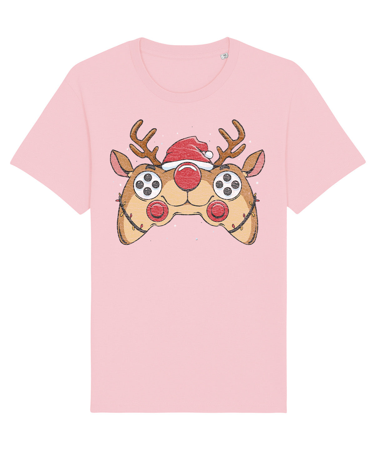 Reindeer Joystick Gamer | Vintage Christmas Rocker T-Shirt