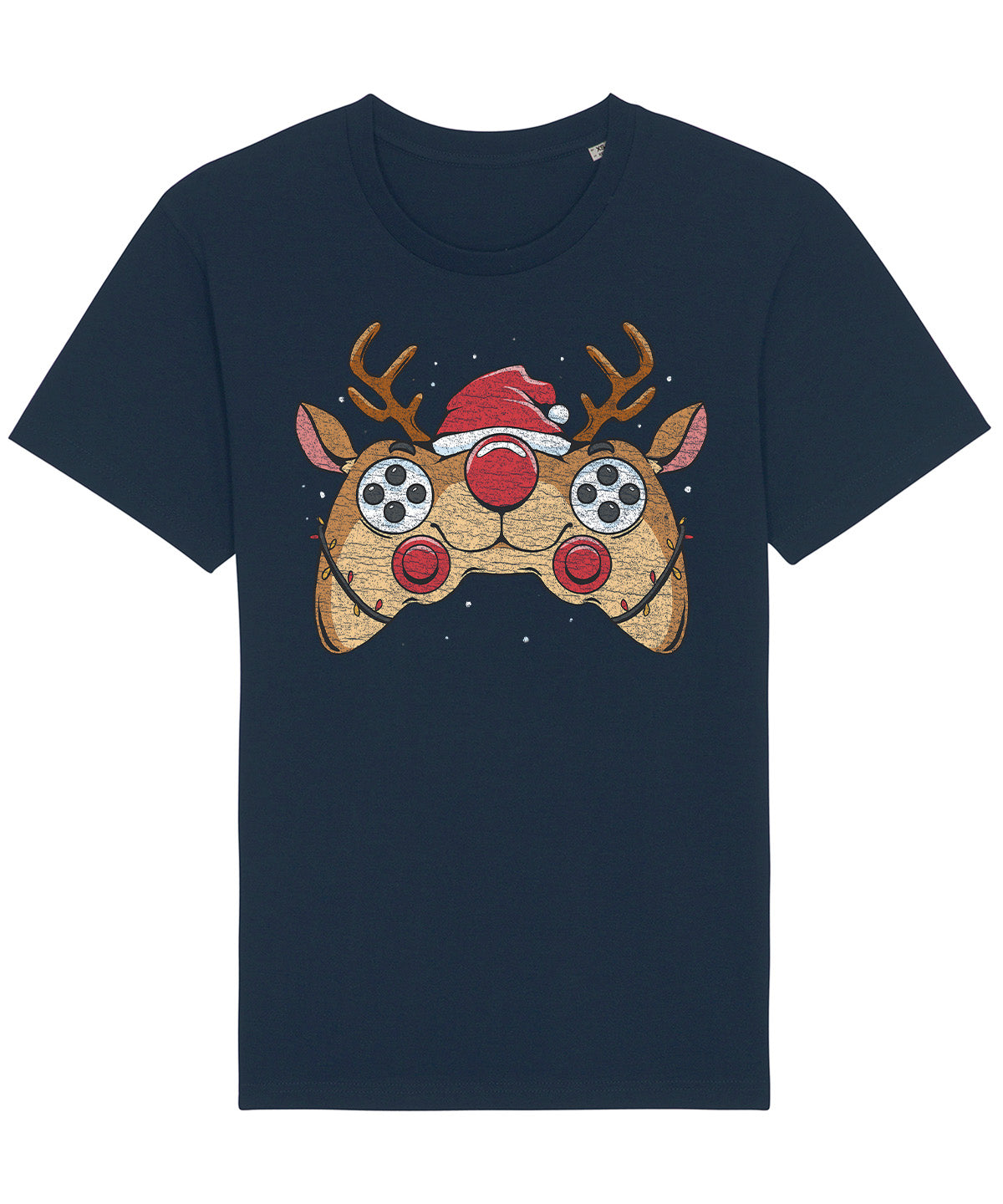 Reindeer Joystick Gamer | Vintage Christmas Rocker T-Shirt