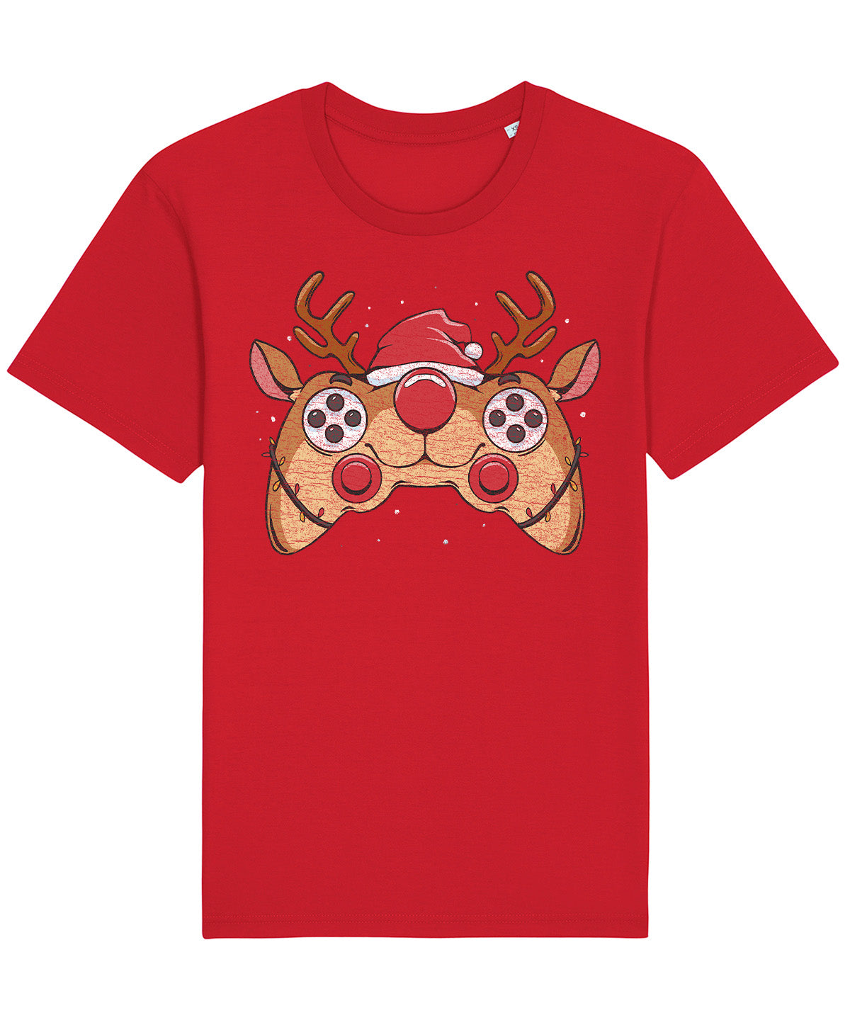 Reindeer Joystick Gamer | Vintage Christmas Rocker T-Shirt