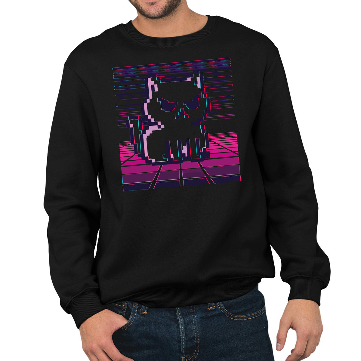 Pixel Cat | Unisex Adult Sweatshirt | Premium Halloween Clothing