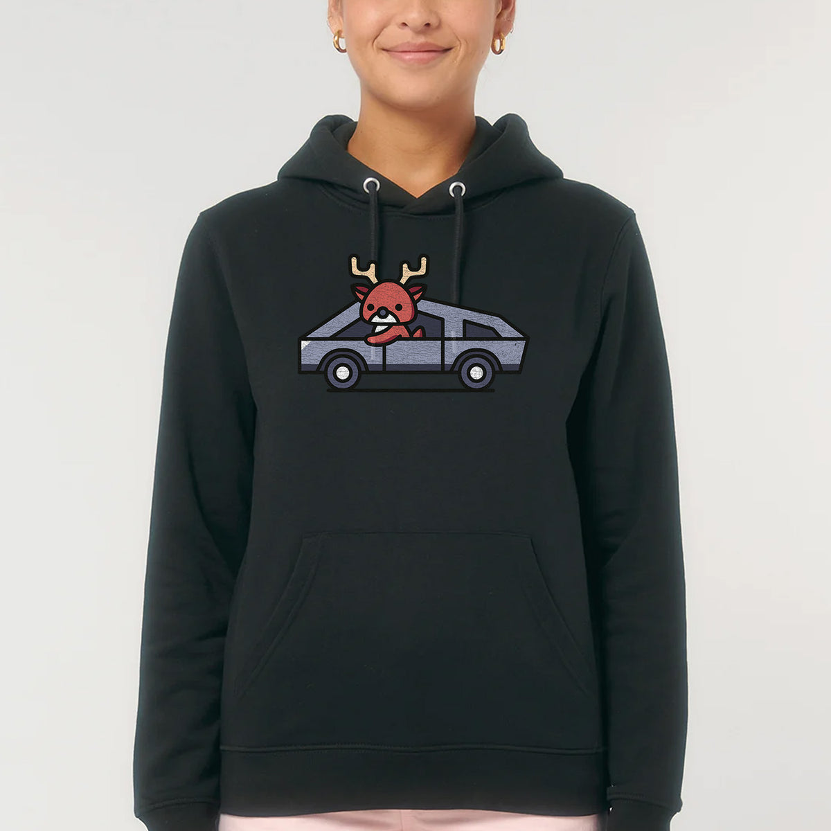 Reindeer Cybertruck | Vintage Rocker Hoodie