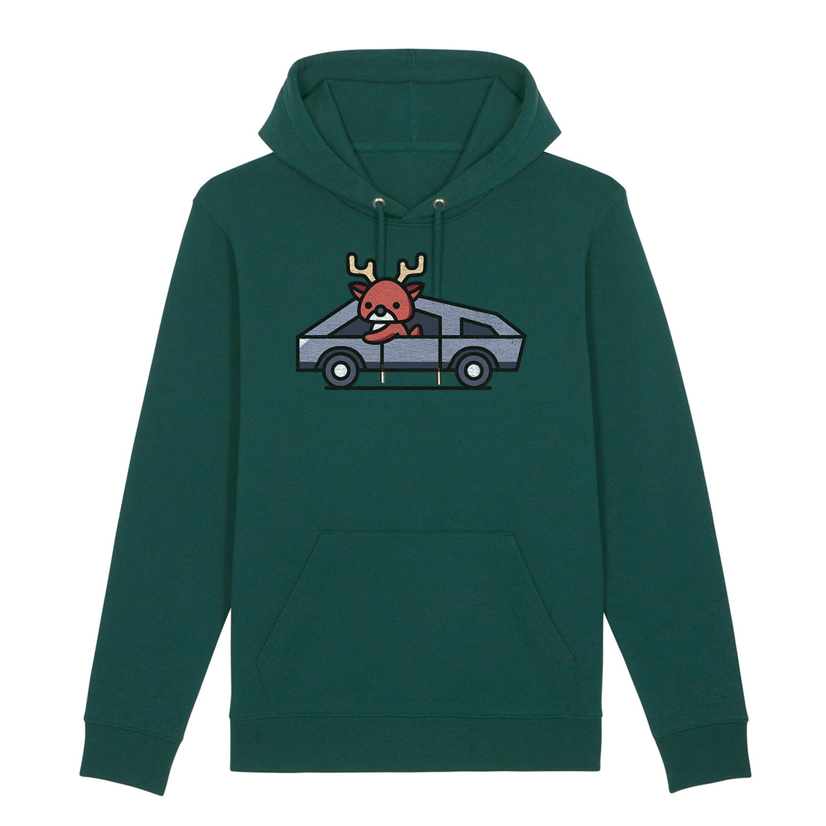 Reindeer Cybertruck | Vintage Rocker Hoodie