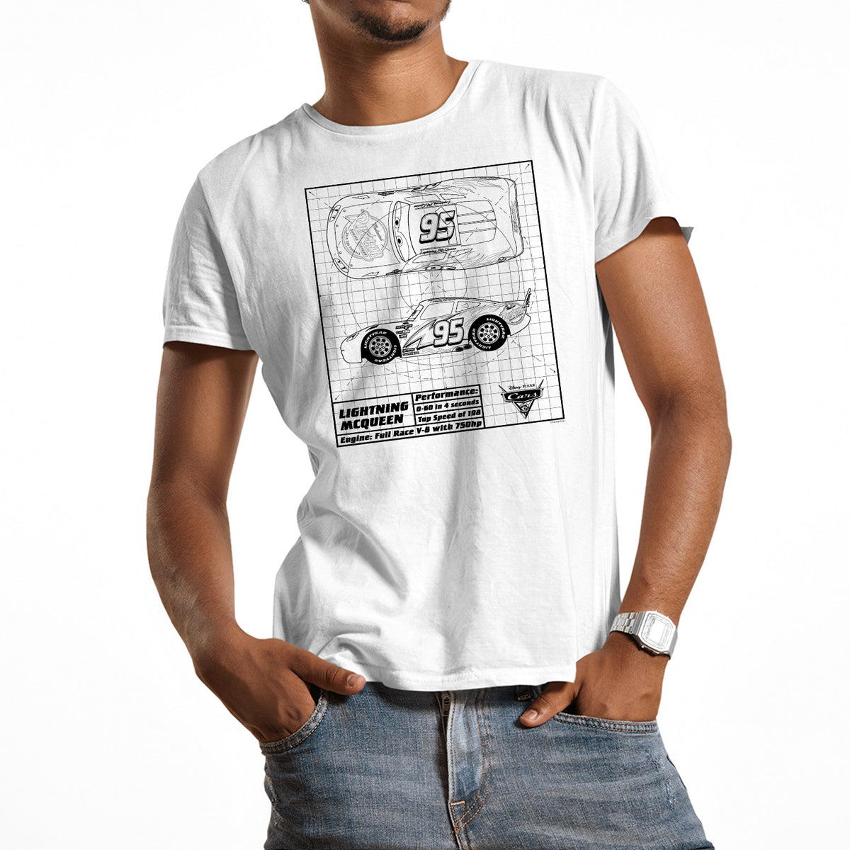 Lightning McQueen Blueprint | Unisex Disney T-Shirt Chroma Clothing