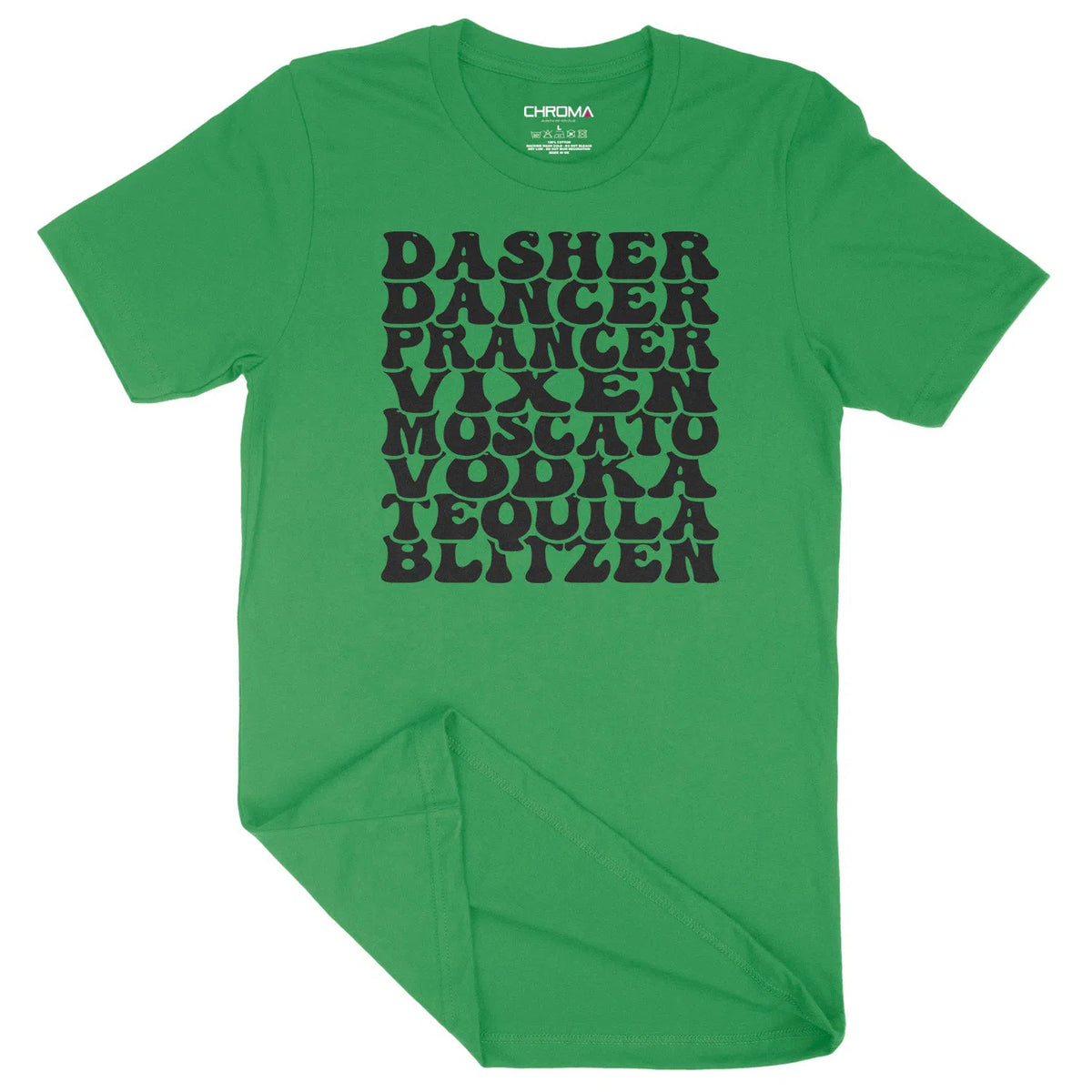 Dasher Prancer Vodka Tequila | Unisex Christmas T-Shirt Chroma Clothing