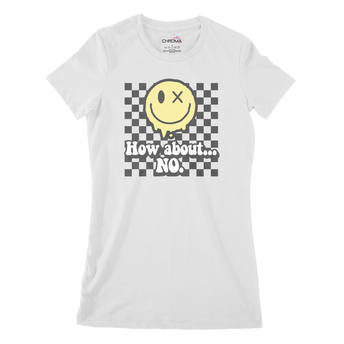 How About No | Women's Classic Fitted T-Shirt Chroma Clothing