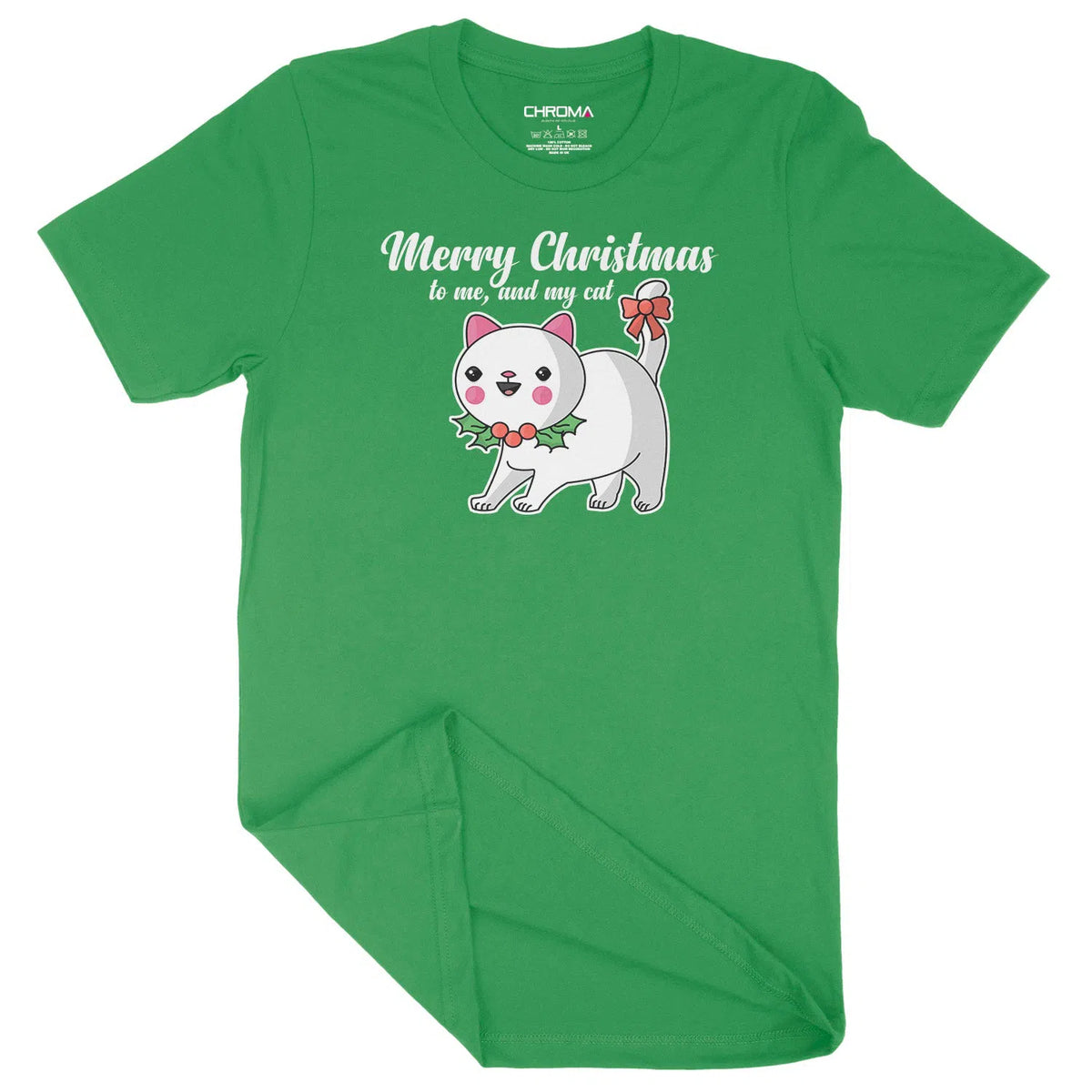 Merry Christmas Cat | Unisex Christmas T-Shirt Chroma Clothing