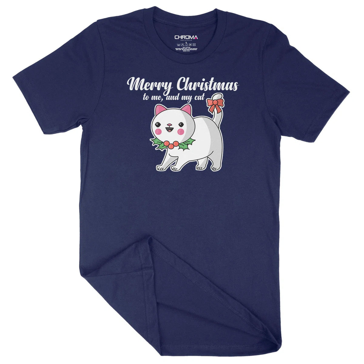 Merry Christmas Cat | Unisex Christmas T-Shirt Chroma Clothing