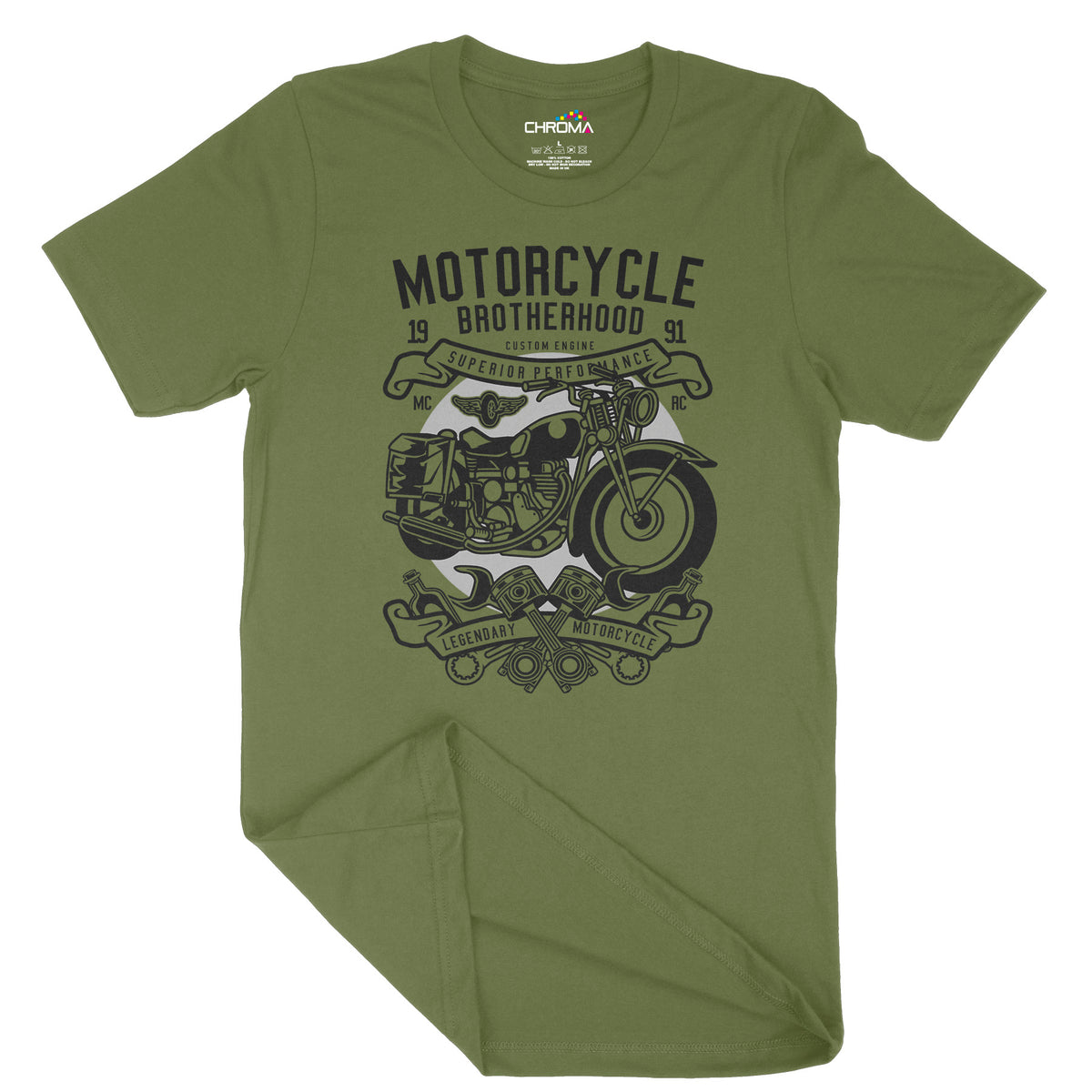 Motorcycle Brotherhood | Vintage Adult T-Shirt | Classic Vintage Cloth Chroma Clothing