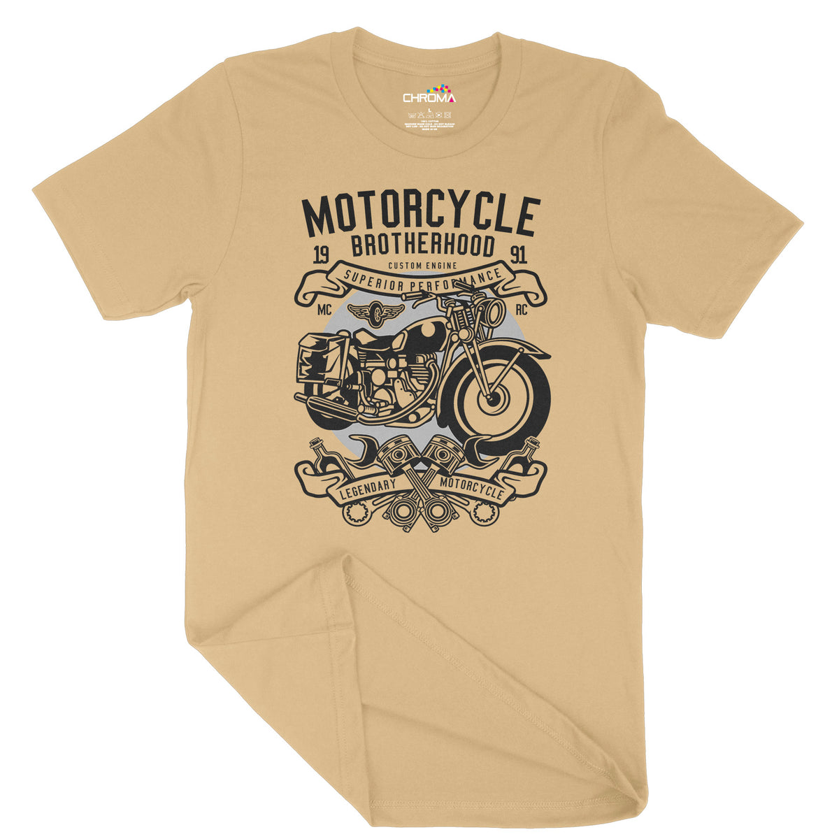 Motorcycle Brotherhood | Vintage Adult T-Shirt | Classic Vintage Cloth Chroma Clothing