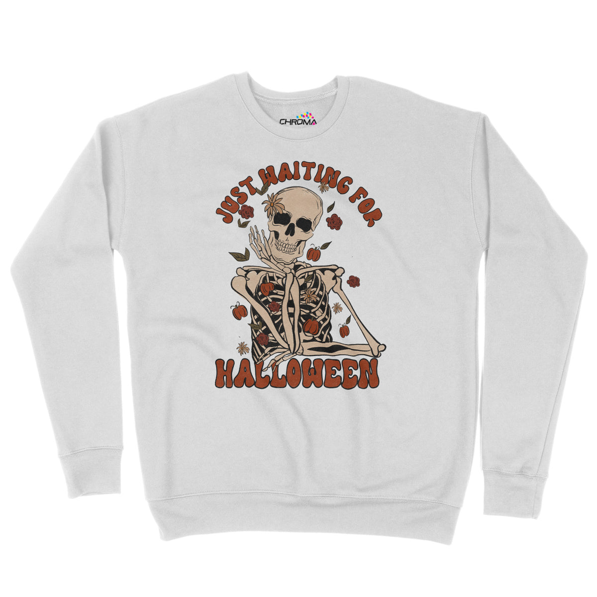 Just Waiting For Halloween | Unisex Adult Sweatshirt | Premium Hallowe Chroma Clothing