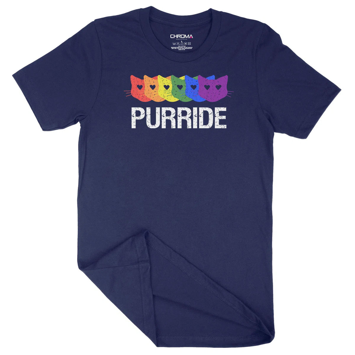 Pride Purrride Cat Lover LGBTQ | Unisex Adult T-Shirt Chroma Clothing