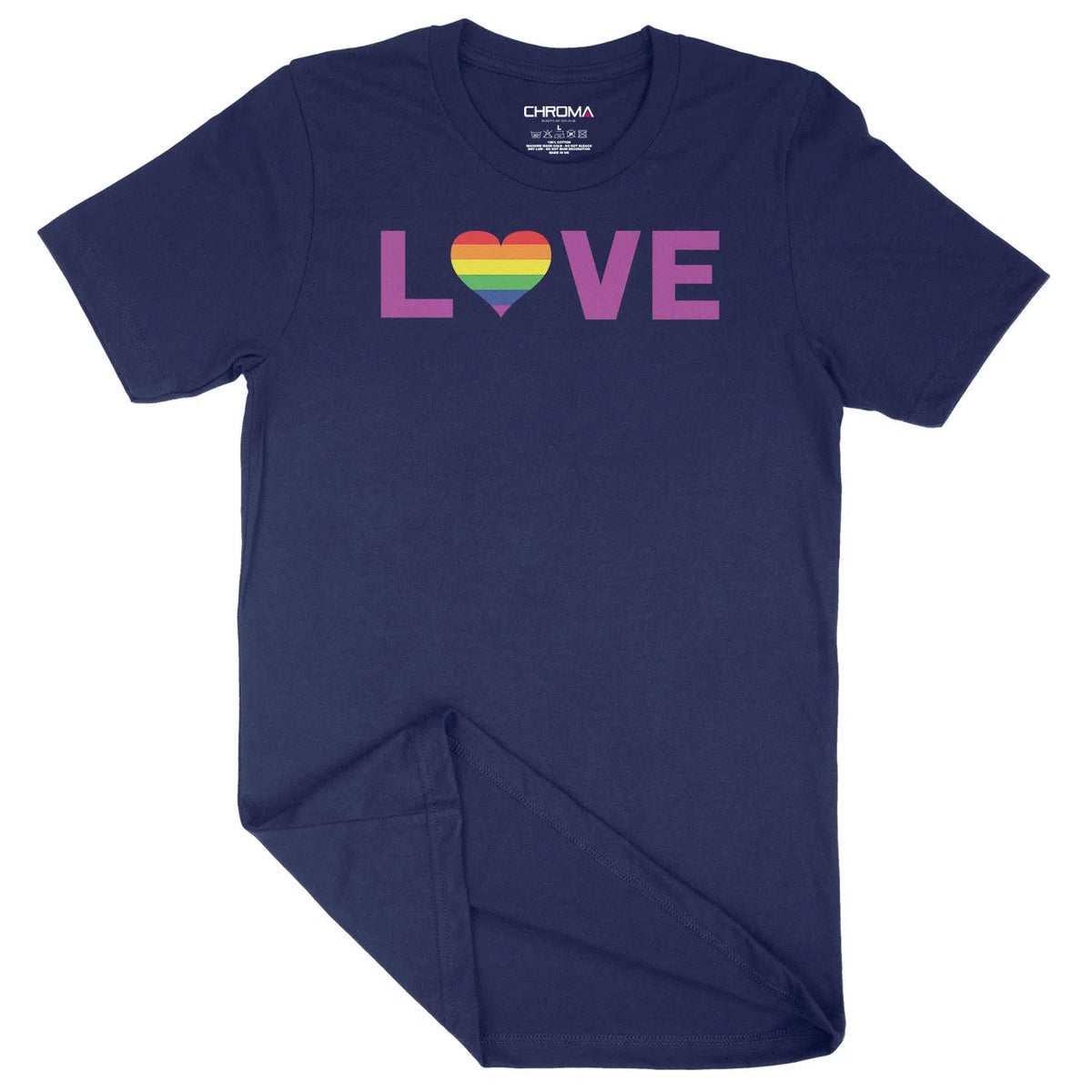 LOVE Heart Rainbow LGBTQ | Unisex Adult T-Shirt Chroma Clothing