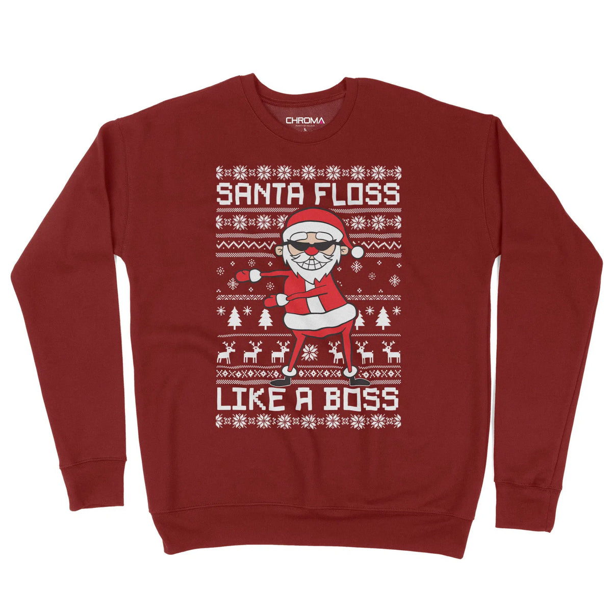 Santa Floss Like A Boss | Unisex Christmas Sweater Chroma Clothing