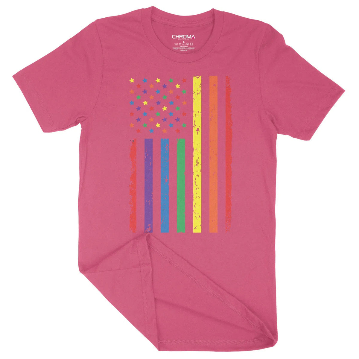 Rainbow American Flag LGBTQ | Unisex Adult T-Shirt Chroma Clothing