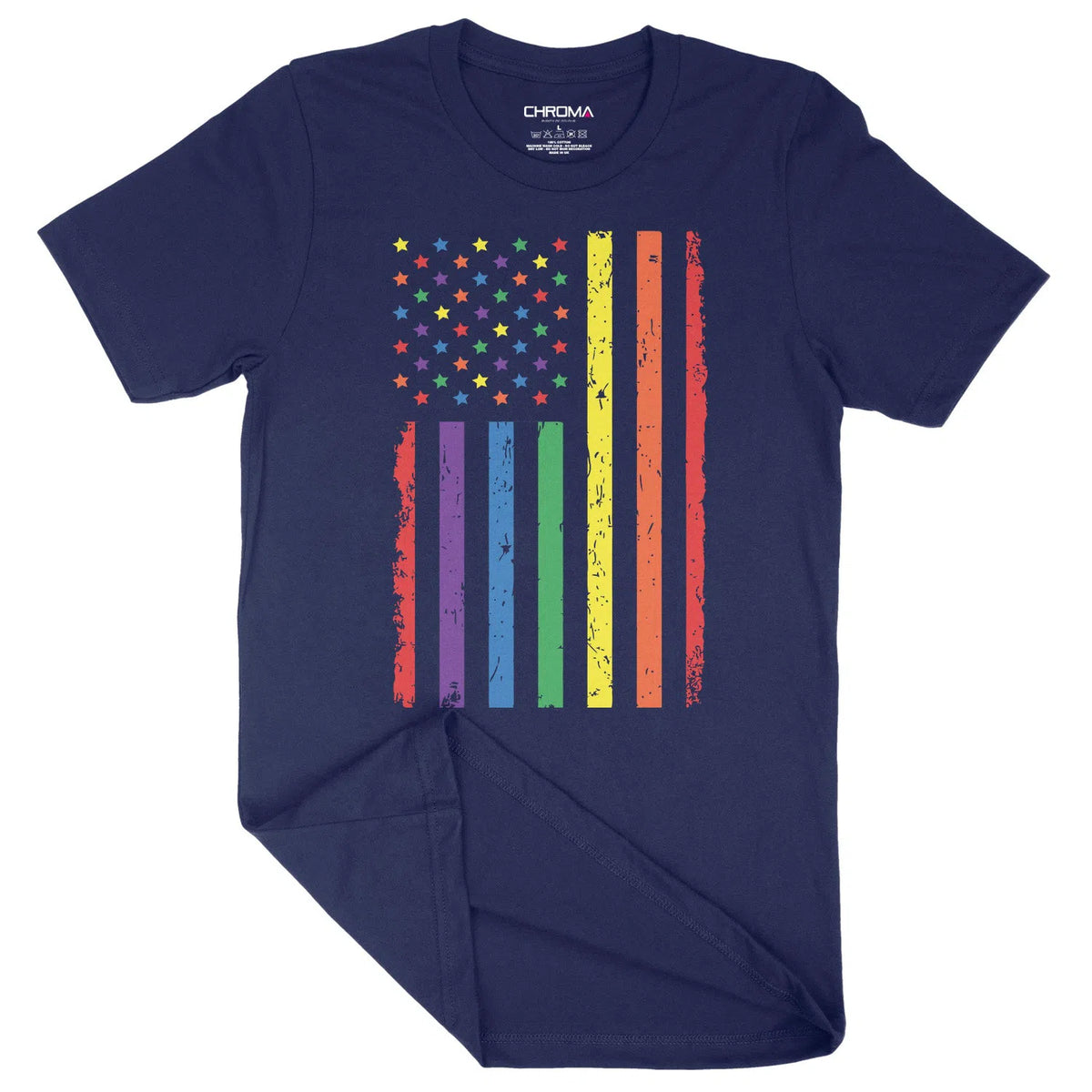 Rainbow American Flag LGBTQ | Unisex Adult T-Shirt Chroma Clothing