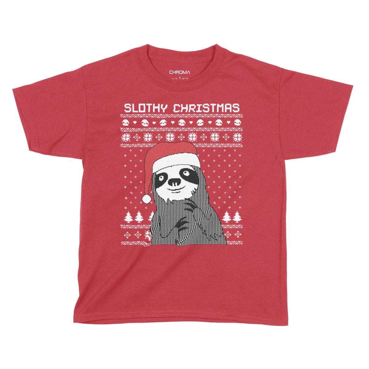 Slothy Christmas Festive Fun | Kids Christmas T-Shirt Chroma Clothing