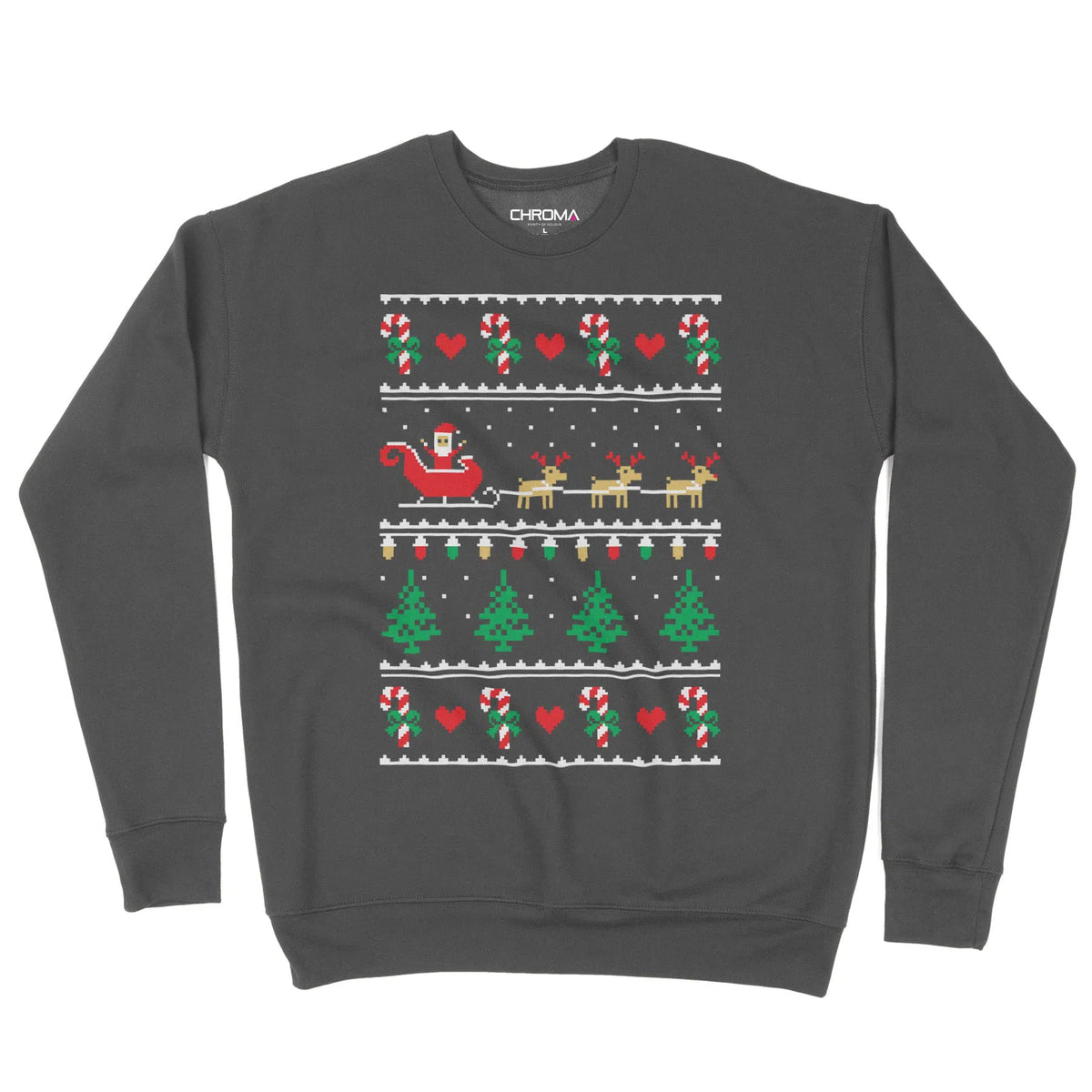 Festive 8 Bit Jumper | Unisex Christmas Sweater Chroma Clothing