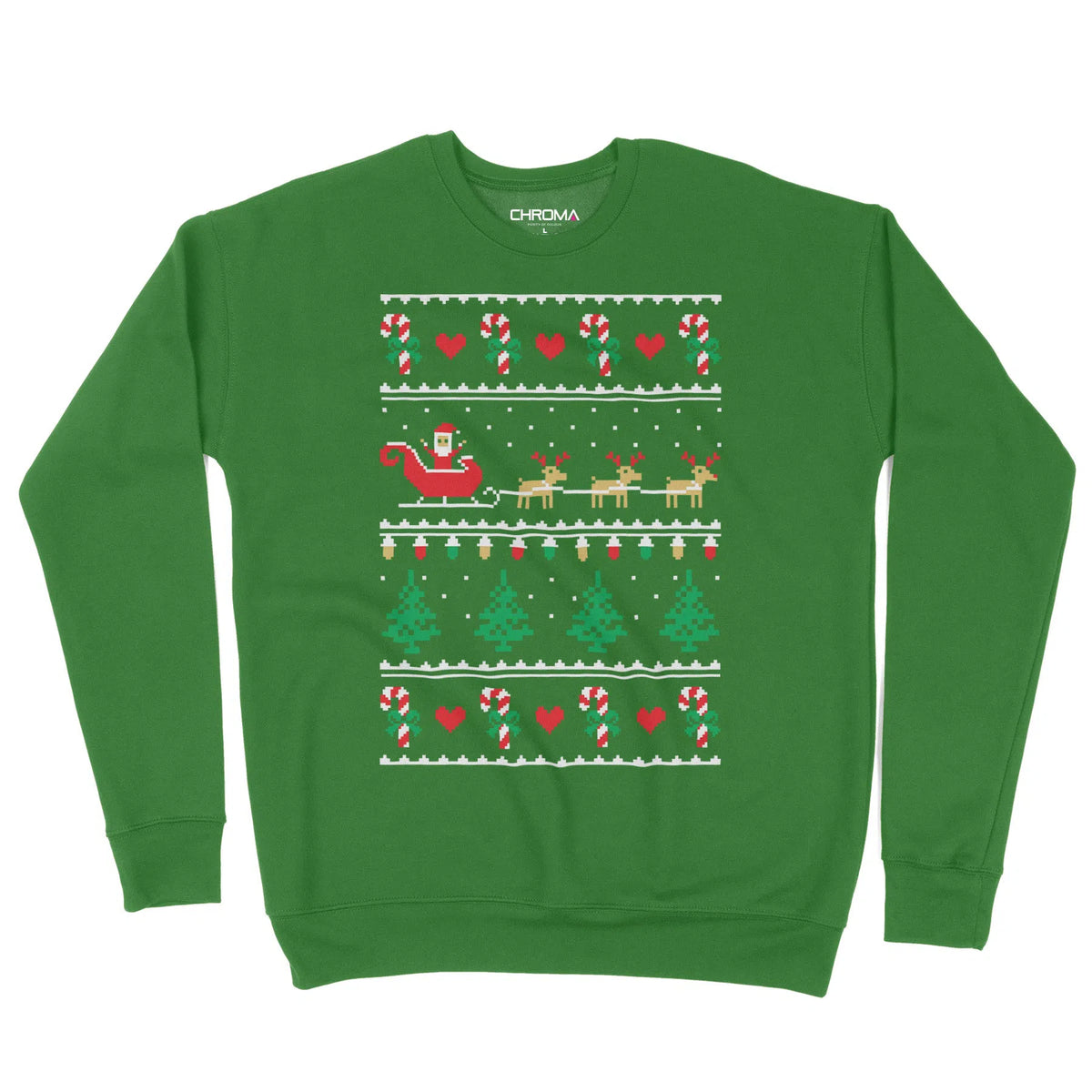 Festive 8 Bit Jumper | Unisex Christmas Sweater Chroma Clothing