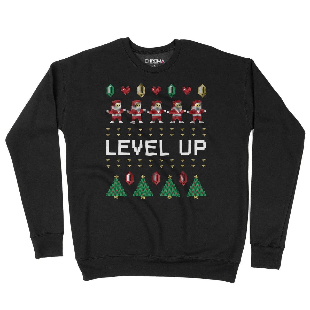 Level Up Festive Gaming Jumper | Unisex Christmas Sweater Chroma Clothing