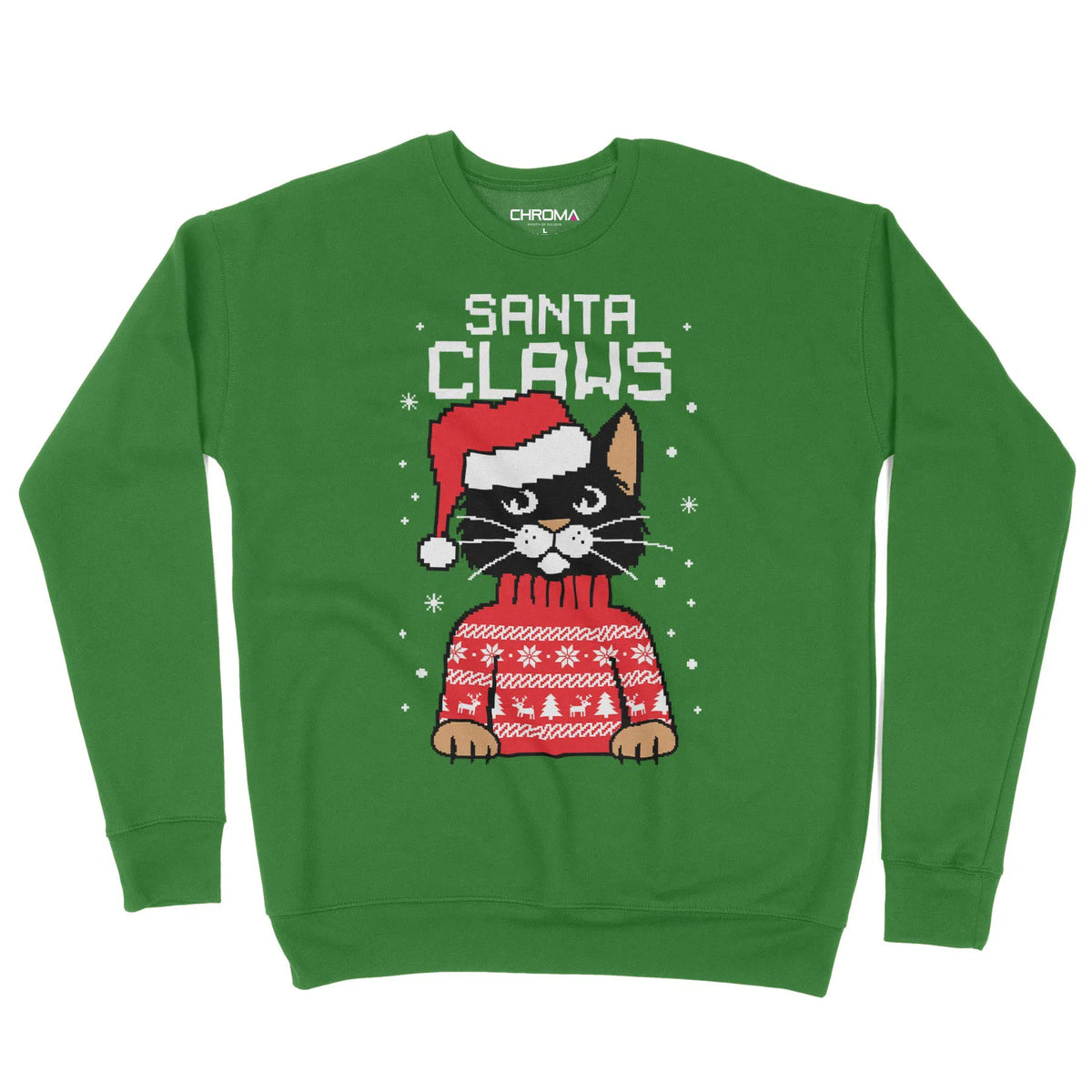 Santa Claws Festive Cat | Unisex Christmas Sweater Chroma Clothing