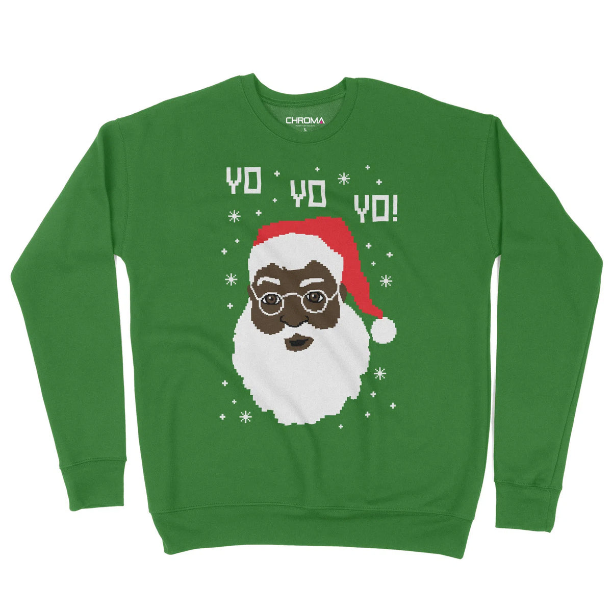 Yo Yo Yo Black Santa | Unisex Christmas Sweater Chroma Clothing