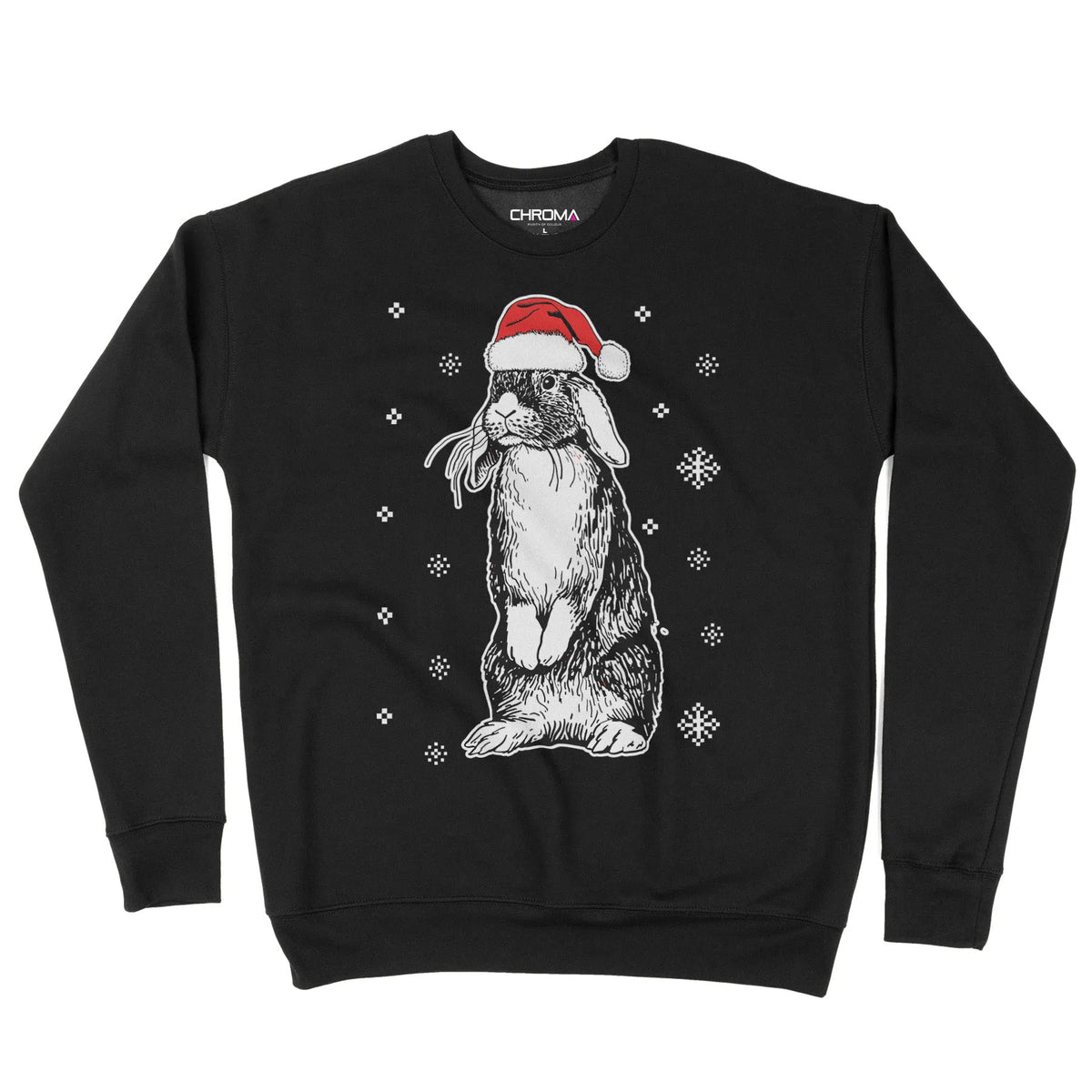 Rabbit Santa Hat | Unisex Christmas Sweater Chroma Clothing