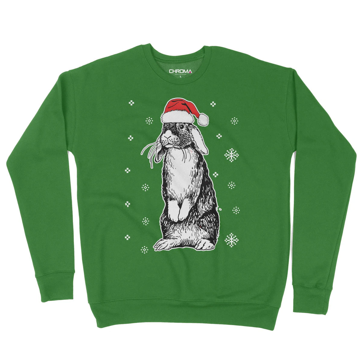 Rabbit Santa Hat | Unisex Christmas Sweater Chroma Clothing