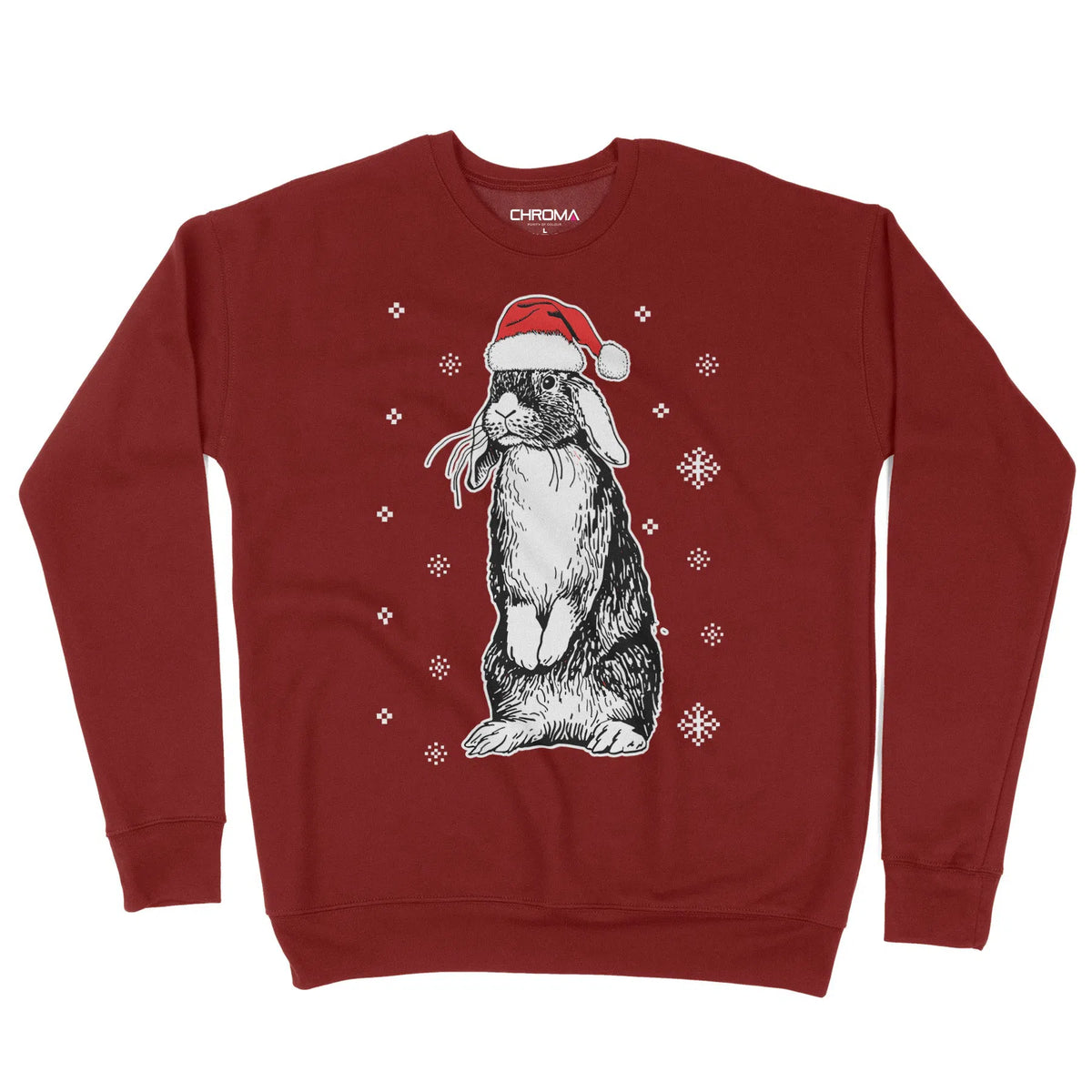 Rabbit Santa Hat | Unisex Christmas Sweater Chroma Clothing