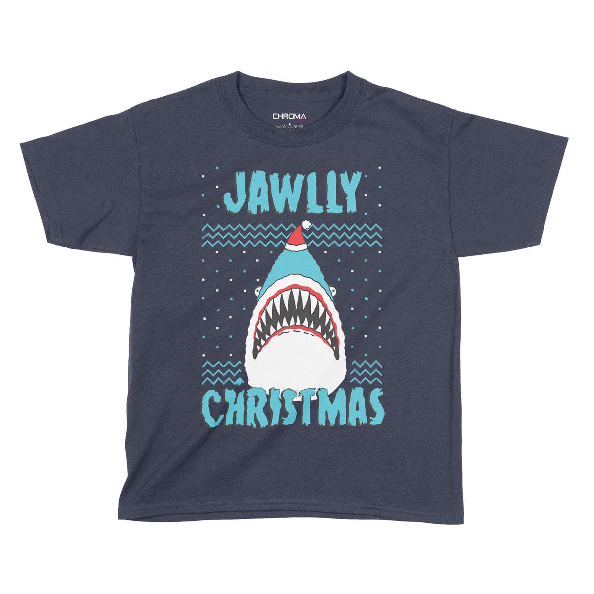 Jolly Christmas Festive Shark | Kids Christmas T-Shirt Chroma Clothing