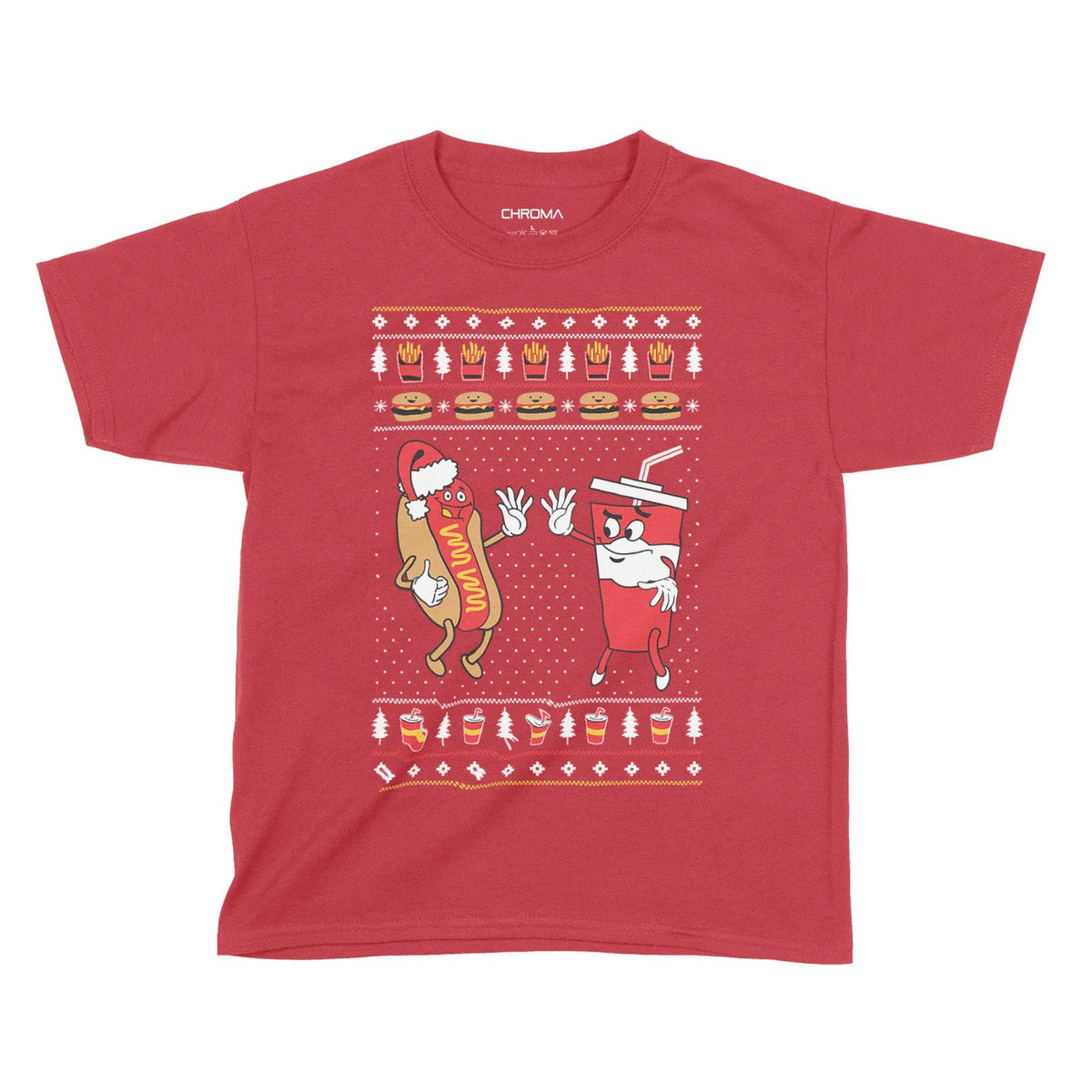 Fast Food Festive Stitch | Kids Christmas T-Shirt Chroma Clothing