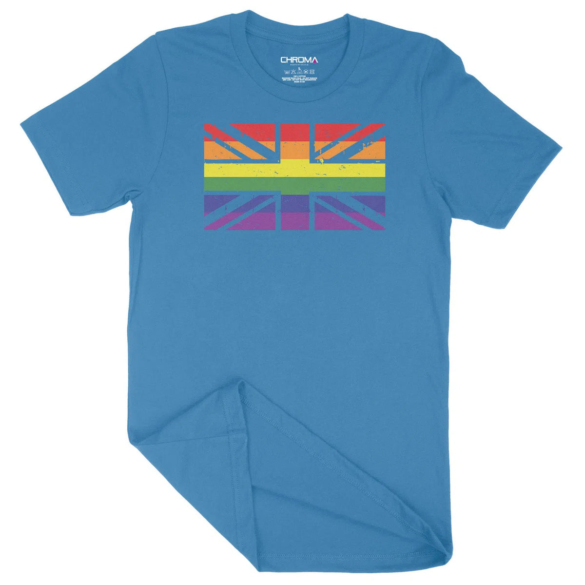 Rainbow Union Jack Flag UK LGBTQ | Unisex Adult T-Shirt Chroma Clothing